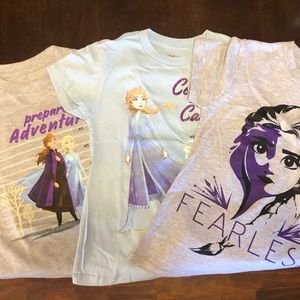 Frozen Elsa Anna 4/5 Girls Shirt Lot NWT
